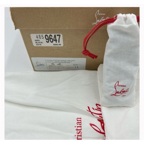 Christian Louboutin, Louis Jr black storm print leather size 45 made Italy - Picture 7 of 9